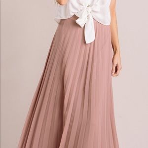 Morning lavender simone pleated maxi skirt